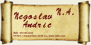 Negoslav Andrić vizit kartica